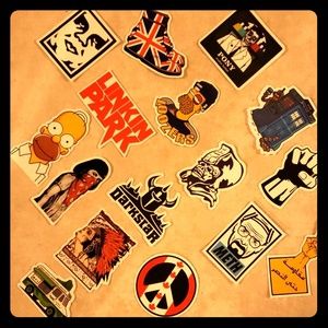 Lot 15 modern vintage vinyl bike board stickers